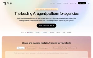 Ninjō AI homepage — screenshot of the chat assistants AI tool, 2026-10-01