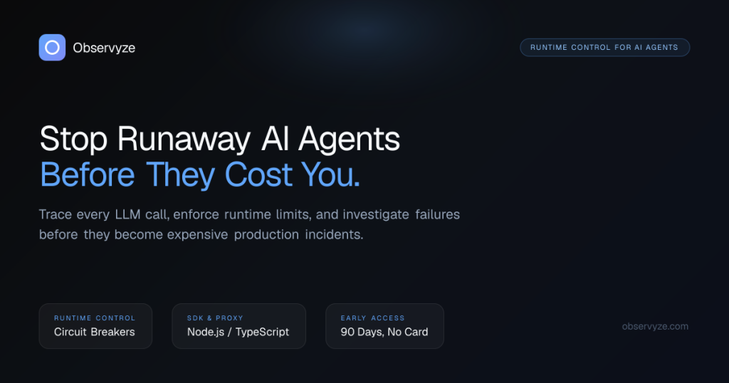 Observyze homepage screenshot, coding AI tool