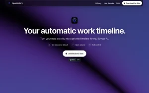 OpenHistory homepage — screenshot of the productivity & writing AI tool, 2026-10-01