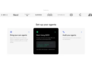 OpenServ (SERV Reasoning) homepage — screenshot of the coding AI tool, 2026-10-01