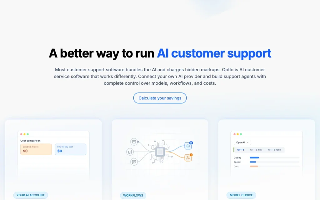 Optlo homepage — screenshot of the chat assistants AI tool, Oct 1, 2026