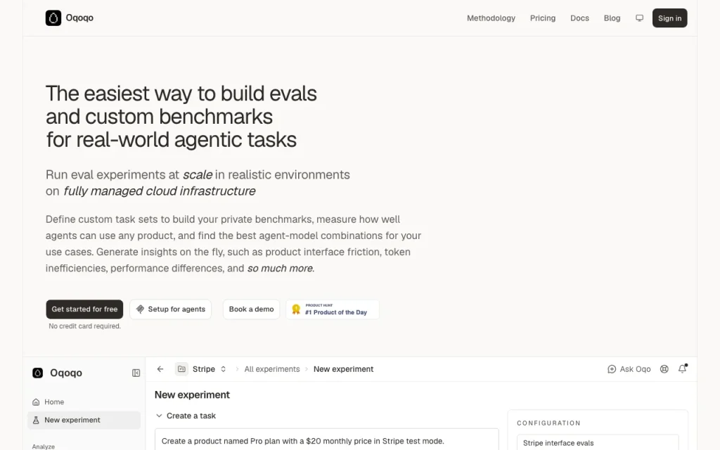Oqoqo Startseite – Screenshot des KI-Tools coding, Oct 1, 2026