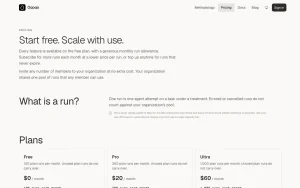 Oqoqo pricing page with plans and prices — screenshot of the coding AI tool, 2026-10-01