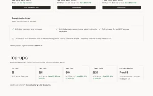 Oqoqo pricing page with plans and prices — screenshot of the coding AI tool, 2026-10-01