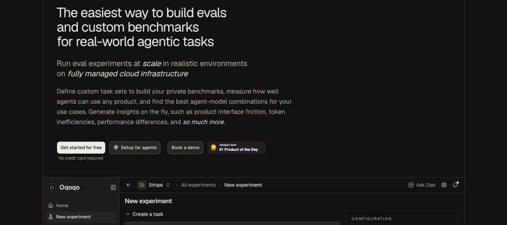Oqoqo homepage screenshot, coding AI tool