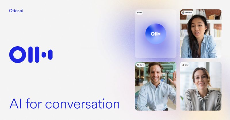 Otter.ai homepage screenshot, audio & voice AI tool