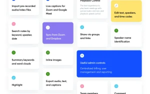 Otter.ai features page — screenshot of the audio & voice AI tool, 2026-10-01