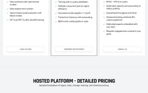 Oumi pricing page with plans and prices — screenshot of the coding AI tool, 2026-10-01