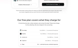Outcome pricing page with plans and prices — screenshot of the productivity & writing AI tool, 2026-10-01