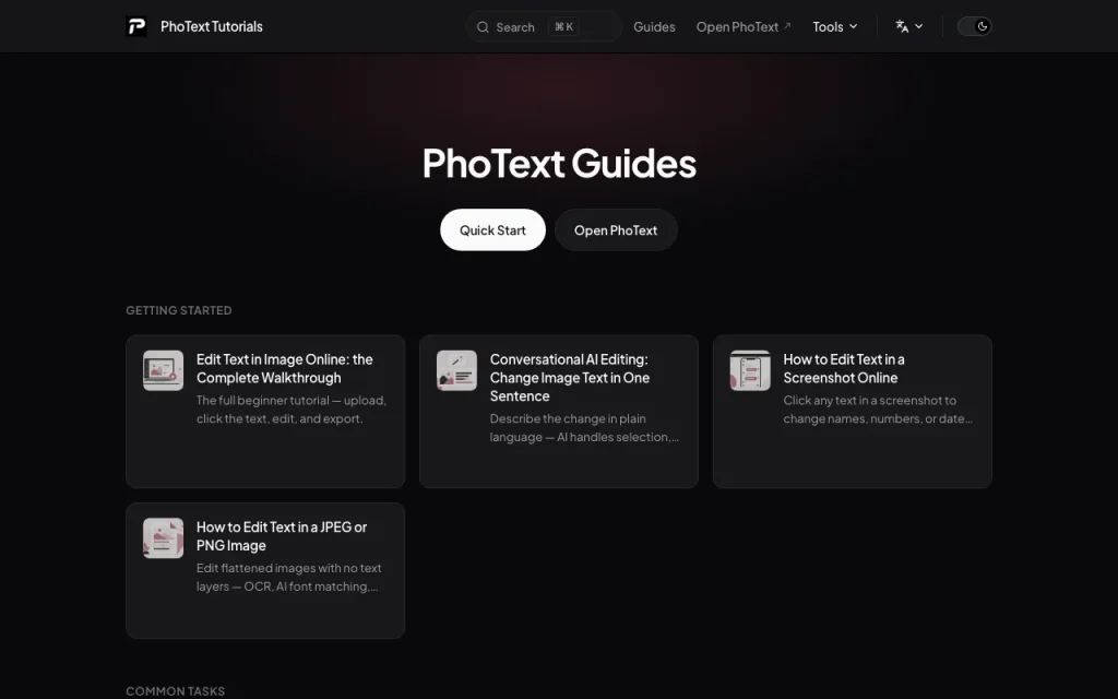 PhoText help center — screenshot of the image generation AI tool, Oct 1, 2026