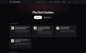 PhoText help center — screenshot of the image generation AI tool, 2026-10-01