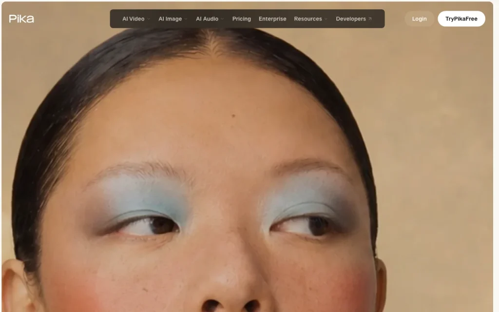 Pika homepage — screenshot of the video AI tool, Oct 1, 2026