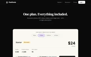 PixelPanda pricing page with plans and prices — screenshot of the image generation AI tool, 2026-10-01