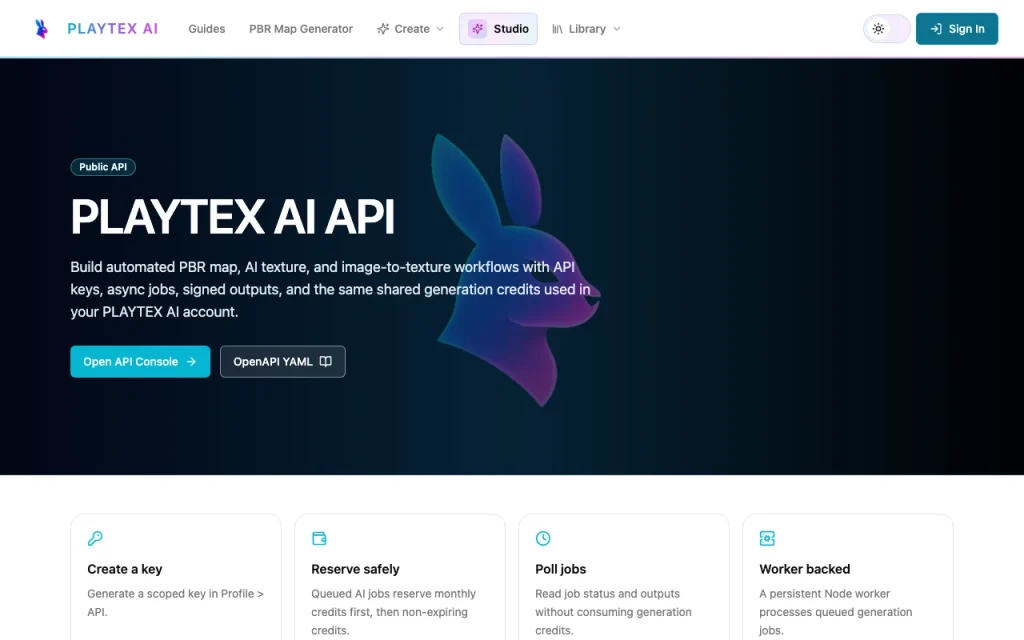 PLAYTEX AI Documentación de la API — captura de pantalla de la herramienta de IA generación de imágenes, Oct 1, 2026