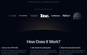 PRBot homepage — screenshot of the productivity & writing AI tool, 2026-10-01