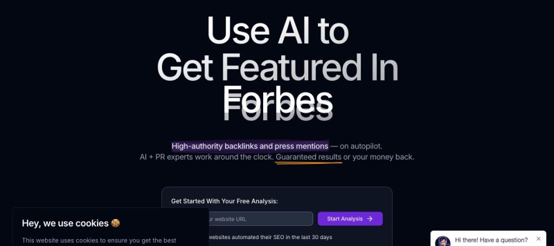 PRBot Startseite, Screenshot, KI-Tool produktivität & schreiben