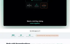 PromptlessPress homepage — screenshot of the image generation AI tool, 2026-10-01