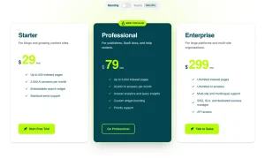 Qurify pricing page with plans and prices — screenshot of the research & search AI tool, 2026-10-01