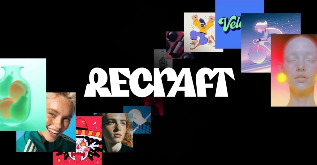 Capture d'écran de la page d'accueil de Recraft, outil d'IA génération d'images