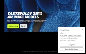 Recraft homepage — screenshot of the image generation AI tool, 2026-10-01