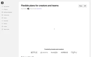 Recraft pricing page with plans and prices — screenshot of the image generation AI tool, 2026-10-01