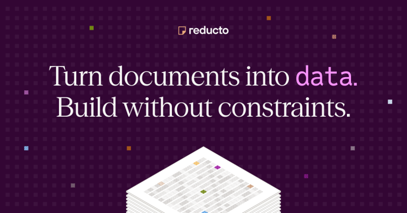 Reducto homepage screenshot, productivity & writing AI tool