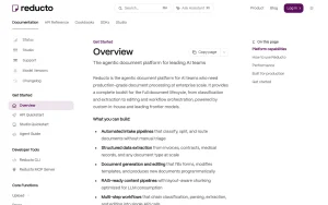 Reducto documentation — screenshot of the productivity & writing AI tool, 2026-10-01