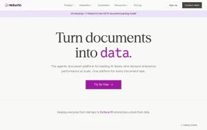 Reducto homepage — screenshot of the productivity & writing AI tool, 2026-10-01