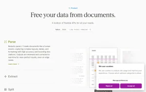 Reducto homepage — screenshot of the productivity & writing AI tool, 2026-10-01