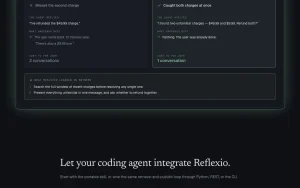 Reflexio homepage — screenshot of the coding AI tool, 2026-10-01