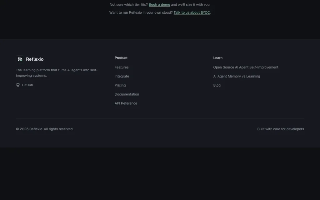 Reflexio pricing page with plans and prices — screenshot of the coding AI tool, Oct 1, 2026