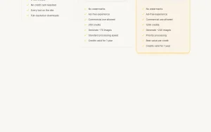 Retouchia pricing page with plans and prices — screenshot of the image generation AI tool, 2026-10-01