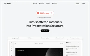 Rhetis homepage — screenshot of the productivity & writing AI tool, 2026-10-01