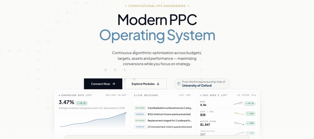 Scaletrics homepage screenshot, productivity & writing AI tool