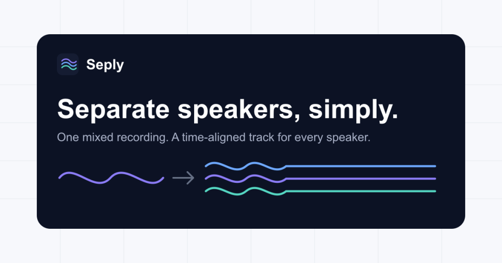 Seply homepage screenshot, audio & voice AI tool
