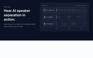 Seply homepage — screenshot of the audio & voice AI tool, 2026-10-01
