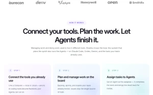Sharkly homepage — screenshot of the coding AI tool, 2026-10-01
