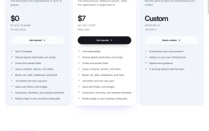Sharkly pricing page with plans and prices — screenshot of the coding AI tool, 2026-10-01