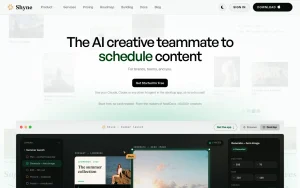 Shyne homepage — screenshot of the image generation AI tool, 2026-10-01