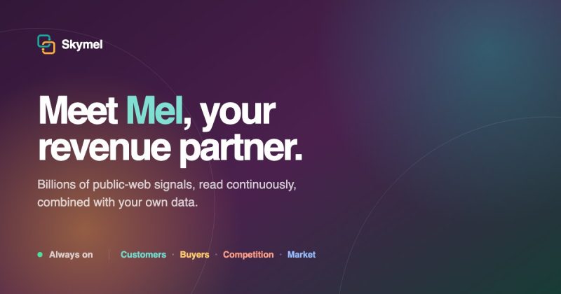 Skymel homepage screenshot, research & search AI tool