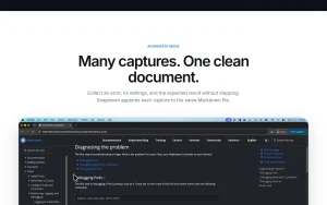 Snapdown homepage — screenshot of the productivity & writing AI tool, 2026-10-01