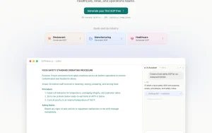 SOPMaker homepage — screenshot of the productivity & writing AI tool, 2026-10-01