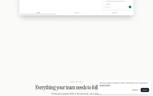 SOPMaker homepage — screenshot of the productivity & writing AI tool, 2026-10-01