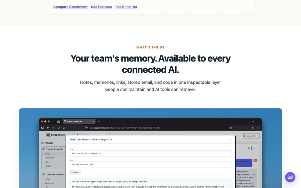 Streamient (formerly Kumbukum) homepage — screenshot of the productivity & writing AI tool, Oct 1, 2026