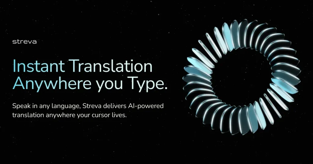 Streva homepage screenshot, audio & voice AI tool