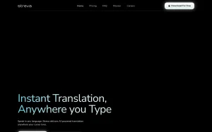 Streva homepage — screenshot of the audio & voice AI tool, 2026-10-02