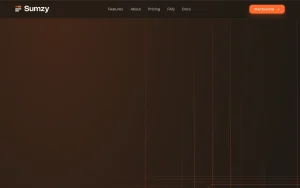 Sumzy homepage — screenshot of the productivity & writing AI tool, 2026-10-01