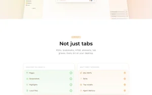 Tabbit Browser homepage — screenshot of the productivity & writing AI tool, 2026-10-01