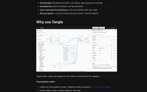 Tangle documentation — screenshot of the coding AI tool, 2026-10-01