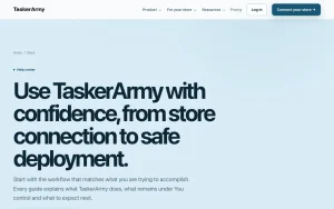 TaskerArmy help center — screenshot of the coding AI tool, 2026-10-01